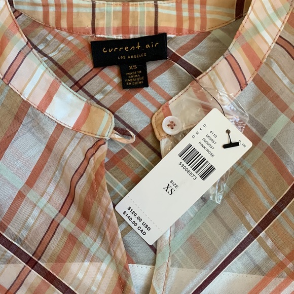 Anthropologie Current Air Polly Plaid Blouse - Picture 4 of 5